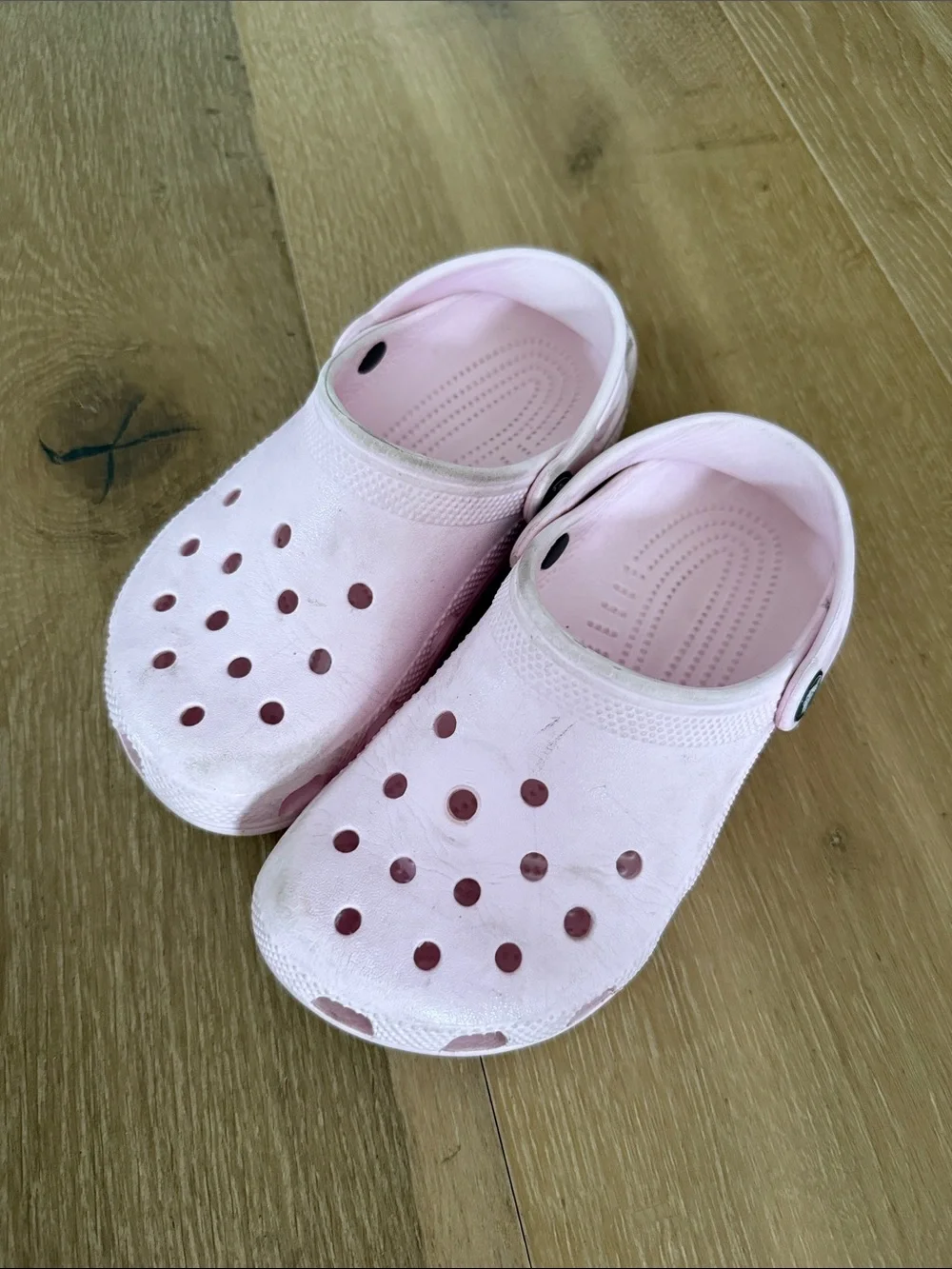 CROCS Kids Light Pink Classic Clog with Heel Strap